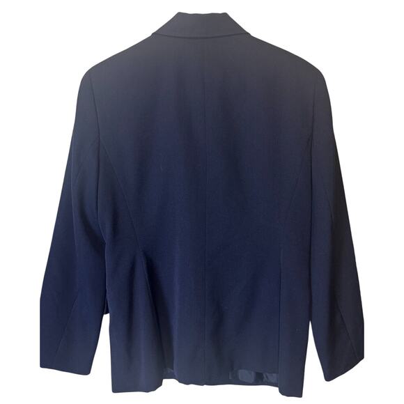 Vintage Evan Picone Blazer Wool blend Womens Size 12 Navy Blue Gold Buttons 90s - Picture 5 of 6